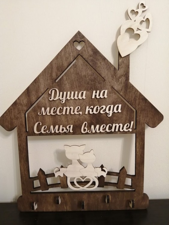 Ключница Домик с котами Ключница Домик с котами