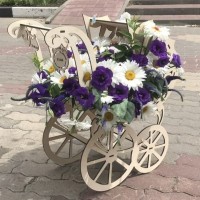 Кашпо/корзина  Коляска резная большая