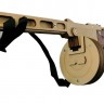 Деревянный пистолет пулемет Шпагина (ППШ), игрушка-резинкострел с окрашенным прикладом