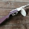 Деревянный пистолет пулемет Шпагина (ППШ), игрушка-резинкострел с окрашенным прикладом