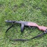 Деревянный пистолет пулемет Шпагина (ППШ), игрушка-резинкострел, окрашен под настоящий