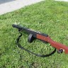 Деревянный пистолет пулемет Шпагина (ППШ), игрушка-резинкострел, окрашен под настоящий