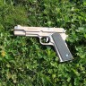 Деревянный пистолет «Кольт» М1911, игрушка-резинкострел