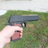 Деревянный пистолет «Дезерт Игл» (Desert Eagle), игрушка-резинкострел окрашен под настоящий