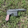 Деревянный пистолет «Маузер» К-96, игрушка-резинкострел окрашен под настоящий
