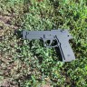 Деревянный пистолет Беретта М9, игрушка-резинкострел окрашен под настоящий
